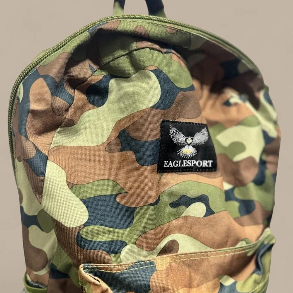 Eaglesport Woodland Camo Utility Backpack Gorpcore Streetwear Travel Bag Multi